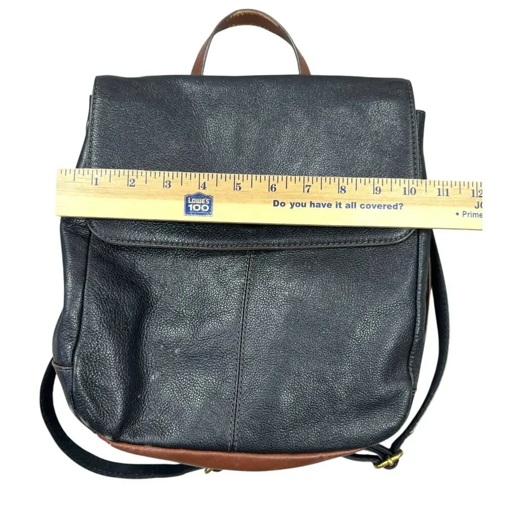 Fossil Claire Leather Mini Backpack Purse Black Brown Small Bag Adjustable